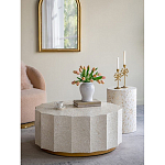 Стол кофейный с отделкой раковинами устриц Coastal Charm варинант исполнения - 4 | Loft Concept в Красноярске