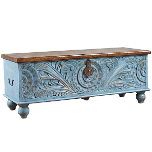 Сундук из массива манго большой Blue Mango II