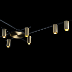 Потолочный светильник с 10-ю цилиндрическими плафонами цвета латунь TRIBES CHANDELIER варинант исполнения - 5 | Loft Concept в Красноярске