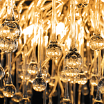 Люстра подвесная с прозрачными стеклянными подвесками в форме капель Диаметр 80 см Droplet Chandelier варинант исполнения - 17 | Loft Concept в Красноярске