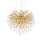 Люстра подвесная с прозрачными стеклянными подвесками в форме капель Диаметр 60 см Droplet Chandelier варинант исполнения - 8 | Loft Concept в Красноярске