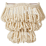 Настенный светильник с подвесками из деревянных бусин молочного цвета Wooden Beads Wall Lamp варинант исполнения - 1 | Loft Concept в Красноярске