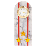 Часы погон МВД подарочные настольные из натурального камня Мрамор Military Clock варинант исполнения - 7 | Loft Concept в Красноярске