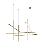 Люстра с 8-ю пересекающимися цилиндрическими плафонами на тонких тросах Trumpet tube варинант исполнения - 2 | Loft Concept в Красноярске