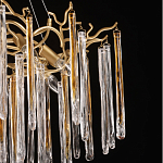 Люстра подвесная золотого цвета с разветвленными ветвями и прозрачными стеклянными подвесками Droplet Chandelier варинант исполнения - 6 | Loft Concept в Красноярске