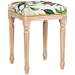 Банкетка из натурального бука золотистая с изображением птиц и цветов Blooming Bird варинант исполнения - 2 | Loft Concept в Красноярске