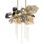 Люстра подвесная с 18-ю стеклянными плафонами с вертикальными подвесками Gilded Mirage  варинант исполнения - 7 | Loft Concept в Красноярске