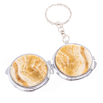 Зеркало брелок карманное двухстороннее из натурального камня Оникс Silver Stone Mirrors варинант исполнения - 5 | Loft Concept в Красноярске