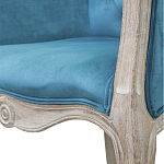 Кресло низкое в стиле прованс Louis French Armchair blue velour варинант исполнения - 4 | Loft Concept в Красноярске