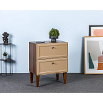 Тумба прикроватная бежевая из массива бука с 2-мя ящиками Wenge Light варинант исполнения - 5 | Loft Concept в Красноярске