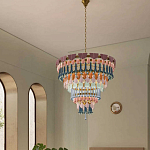 Люстра круглая с декором из разноцветных элементов в виде листьев Changing Seasons варинант исполнения - 6 | Loft Concept в Красноярске