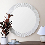 Зеркало в круглой фактурной раме Mirror Modern Texture белое варинант исполнения - 5 | Loft Concept в Красноярске