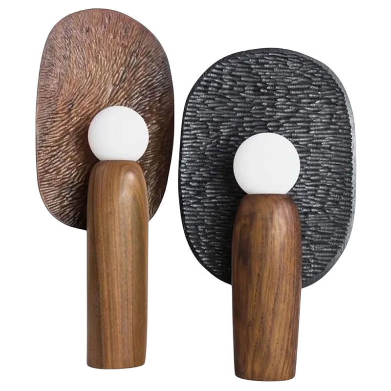 Настольная лампа из дерева Decorative Wooden Lamp Черный Коричневый Настольная лампа из дерева Decorative Wooden Lamp Черный Коричневый в Красноярске | Loft Concept