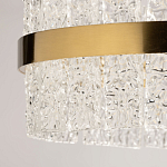 Люстра круглая золотого цвета с прозрачными рельефными стеклянными вставками Textured Glass Chandelier варинант исполнения - 10 | Loft Concept в Красноярске