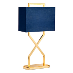 Настольная лампа с основанием из полированного золота и прямоугольным абажуром глубокого синего цвета Elstead Lighting варинант исполнения - 1 | Loft Concept в Красноярске