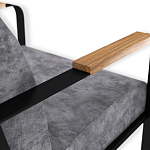 Кресло серый велюр с жесткими подлокотниками на полозьях Ashton варинант исполнения - 6 | Loft Concept в Красноярске