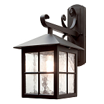 Настенный фонарь черного цвета в форме фонаря с решетчатым плафоном и фактурным стеклом Elstead Lighting варинант исполнения - 1 | Loft Concept в Красноярске