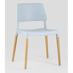 Пластиковый стул на ножках из массива бука Ferret Grey-Blue варинант исполнения - 1 | Loft Concept в Красноярске