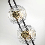 Торшер с 2-мя прозрачными стеклянными плафонами и золотистыми декоративными вставками Virelia варинант исполнения - 5 | Loft Concept в Красноярске