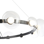 Люстра подвесная круглая с 12-ю прозрачными куполообразными плафонами и черным металлическим основанием Flos Wireline Lighting варинант исполнения - 5 | Loft Concept в Красноярске