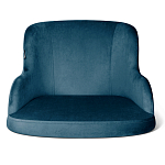 Стул с мягкой синей обивкой из велюра и подъемно-поворотным механизмом на белых колесиках Harper Blue and White варинант исполнения - 2 | Loft Concept в Красноярске