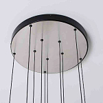 Люстра каскадная с 5-ю круглыми стеклянными плафонами дымчатого цвета и черными деталями Orbit Serenade варинант исполнения - 3 | Loft Concept в Красноярске