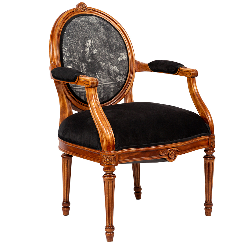 Кресло Marimon Armchair Left Черно-белый Коричневый в Красноярске | Loft Concept 