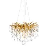 Люстра подвесная с прозрачными стеклянными подвесками в форме капель Диаметр 60 см Droplet Chandelier варинант исполнения - 1 | Loft Concept в Красноярске