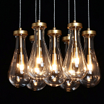 Люстра с 7-ю прозрачными плафонами из стекла в форме капли Lucid Rain  варинант исполнения - 5 | Loft Concept в Красноярске