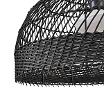 Подвесной светильник с округлым абажуром из черного ротанга Wicker Furniture варинант исполнения - 5 | Loft Concept в Красноярске
