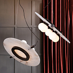 Подвесной светильник из мрамора в форме диска Marble Disc Pendant Light варинант исполнения - 3 | Loft Concept в Красноярске