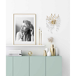 Бра золотого цвета с декоративными ветвями и прозрачными подвесками в форме листьев Droplet Chandelier варинант исполнения - 7 | Loft Concept в Красноярске