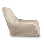 Барный стул со спинкой и подлокотниками на 4-х коричневых деревянных ножках Бежевый Велюр Ava Charm варинант исполнения - 2 | Loft Concept в Красноярске