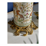 Ваза высокая из фарфора на бронзовом основании Turquoise Blooming Garden варинант исполнения - 5 | Loft Concept в Красноярске