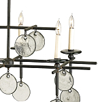 Люстра линейная черная с круглыми прозрачными подвесками  Horizontal Rectangular Chandelier варинант исполнения - 1 | Loft Concept в Красноярске