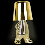 Настольная лампа фигурная золотого цвета с гладким абажуром Высота 19 см Sophia варинант исполнения - 3 | Loft Concept в Красноярске