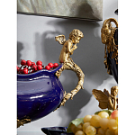 Чаша темно-синяя фарфоровая с бронзовыми ручками в виде ангелов Eden Garden варинант исполнения - 4 | Loft Concept в Красноярске