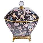 Шкатулка черного цвета с цветочной росписью Eden Garden варинант исполнения - 1 | Loft Concept в Красноярске