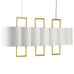 Люстра прямоугольная с белыми цилиндрическими абажурами White Ribbon варинант исполнения - 5 | Loft Concept в Красноярске
