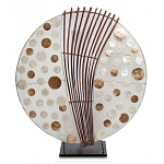 Настольная лампа из перламутра и дерева на подставке Indonesian Round Shell варинант исполнения - 2 | Loft Concept в Красноярске