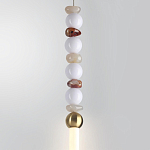 Подвесной светильник вытянутый с бусинами из белого и коричневого цвета PEARLS Suspension варинант исполнения - 4 | Loft Concept в Красноярске