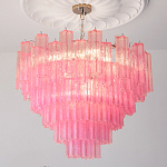 Элитная Люстра Textured Glass Pink Chandelier Ярко Розовое стекло варинант исполнения - 1 | Loft Concept в Красноярске