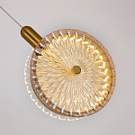 Подвесной светильник с плафоном из рельефного стекла Peony Glass Bronze  варинант исполнения - 3 | Loft Concept в Красноярске