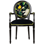 Стул с подлокотниками из натурального бука с изображением птицы и цветов Blooming Birds варинант исполнения - 1 | Loft Concept в Красноярске