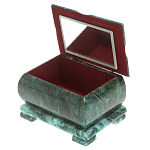 Шкатулка прямоугольная с зеркалом из натурального камня змеевик Stone Casket варинант исполнения - 3 | Loft Concept в Красноярске