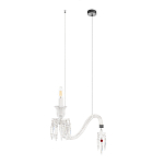 Подвесной светильник стеклянный в виде канделябра Curved Glass Chandelier варинант исполнения - 1 | Loft Concept в Красноярске