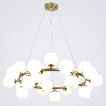 Кольцевая люстра с белыми стеклянными  плафонами в форме шара Berries Chandelier варинант исполнения - 4 | Loft Concept в Красноярске