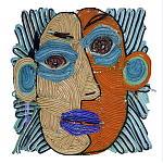 Арт-Объект плетеный из нитей Абстрактный портрет Joana Schneider  варинант исполнения - 2 | Loft Concept в Красноярске