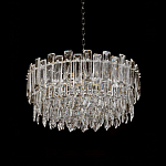 Круглая люстра с хрустальными подвесками на серебряном каркасе Gorgeous Crystal Light варинант исполнения - 6 | Loft Concept в Красноярске
