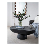 Столик кофейный черного цвета с овальной столешницей и круглым основанием Black Dalmen Table варинант исполнения - 2 | Loft Concept в Красноярске
